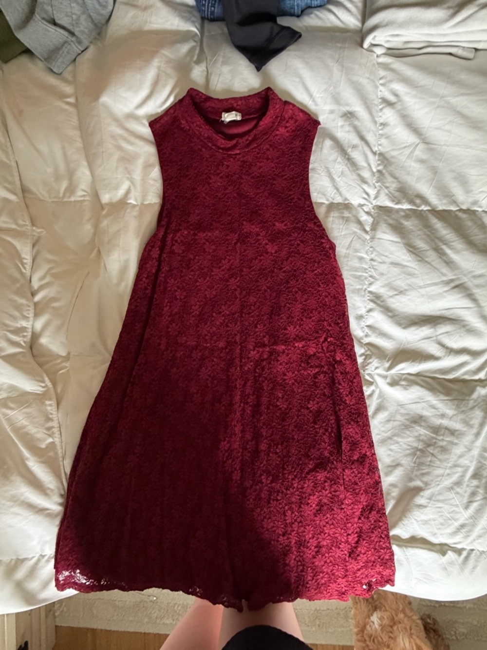 Garage Burgundy Lace Top